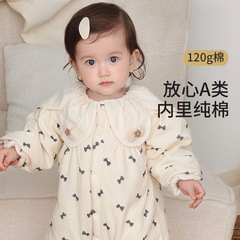 婴儿衣服冬装棉服保暖宝宝连体衣秋冬季超萌婴幼儿夹棉外出服棉衣