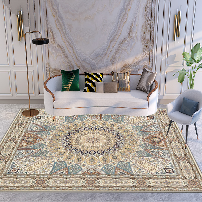 Alfombra de estilo étnico nórdico al por mayor dormitorio sofá mesa de café tatami bohemio hogar sala de estar alfombra