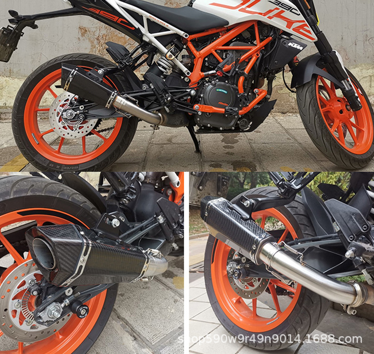 Suitable for Duke390Rc390 Exhaust Mid-Section, Stainless Steel Mid-Section Modified Duke390 Exhaust Pipe