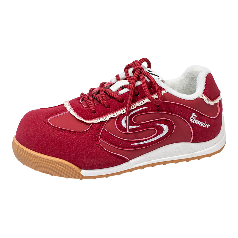 Zapatos de entrenamiento de invierno de terciopelo, nuevos zapatos de moda cómodos y calentadores gruesos, moda retro versátil zapatos de mujer