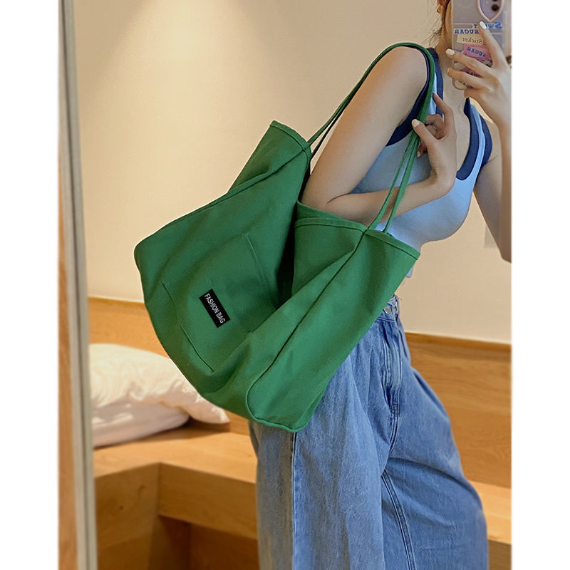 Bags for Women 2025 New Korean Canvas Bag Large Capacity Candy Color Commuter Student Niche Shoulder Tote Bag