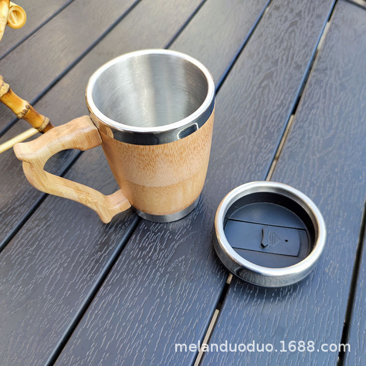 Water cup Mug Stainless steel Internal bile Bamboo Water cup Readily Cup teacup Arts and Crafts glass Retro Bamboo Cup