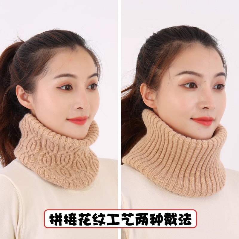 Nuevo hilo de Jersey de punto bufanda para mujer Otoño e Invierno estilo coreano versátil grueso cálido cuello protección color sólido bufanda collar falso