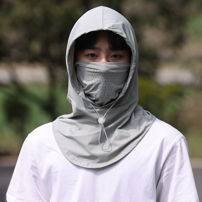 防晒面罩女夏季全脸2025新款冰丝防紫外线开车骑行护颈一体防晒帽|undefined