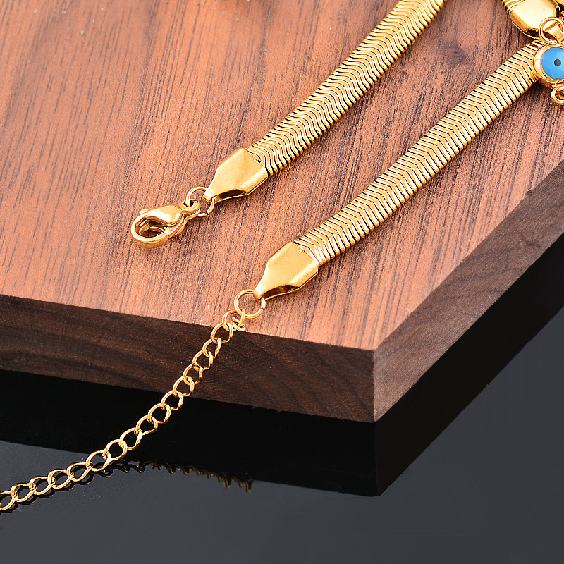 Fashion Devilu0027S Eye Butterfly Titanium Steel Gold Plated Bracelets 1 Piece