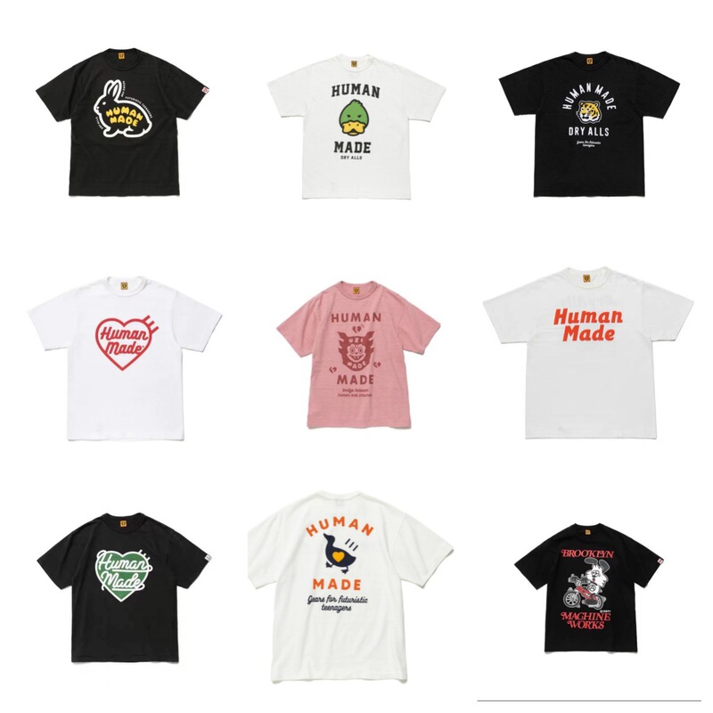Spot NIGO Japan Fashion Brand HUMAN High Quality Slub Cotton Digital Printing Short Sleeve Unisex T-Shirt for Men and Women