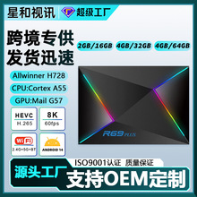 跨境新品R69PLUS全志H728 5G千兆安卓14外贸机顶盒8K WIFI6 TVBOX