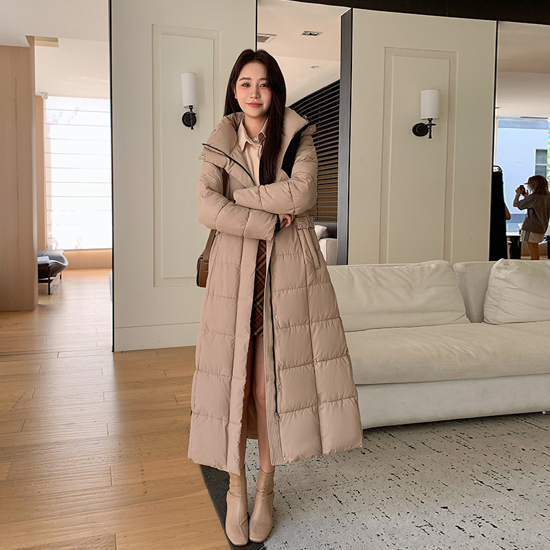 Capa de algodón de cuello largo grueso, chaqueta de algodón para mujeres, otoño y invierno de 2025, nueva chaqueta holgada coreana, delgada y amplia