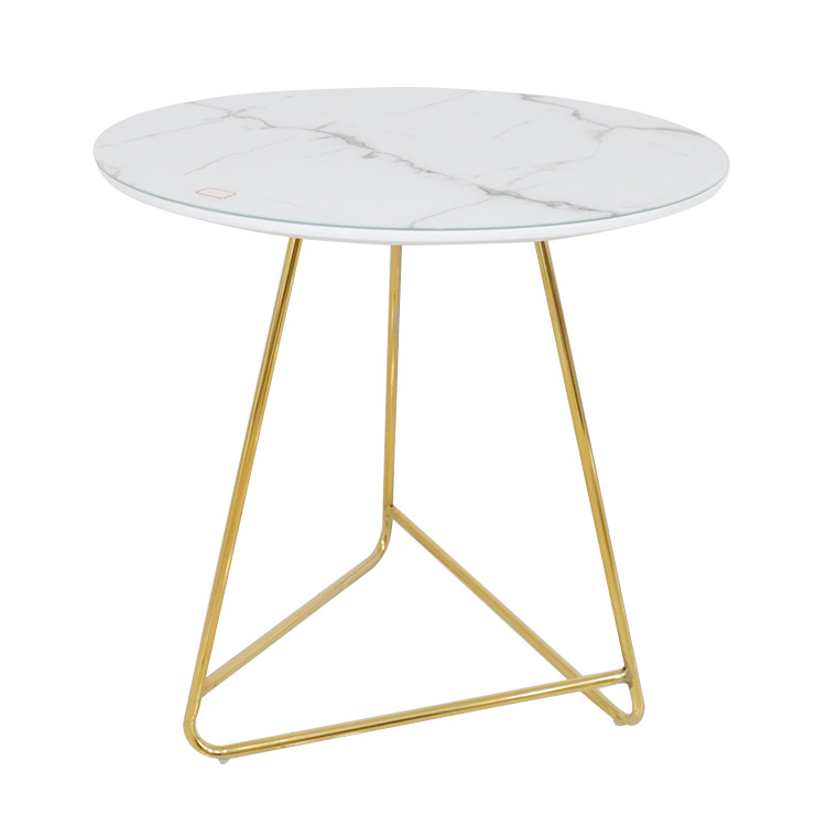 mesa lateral mesa de té lujosa ligera sala de estar de alto nivel sensación de placa de roca pegatinas simple mesa de café mesa de té de vidrio doméstica