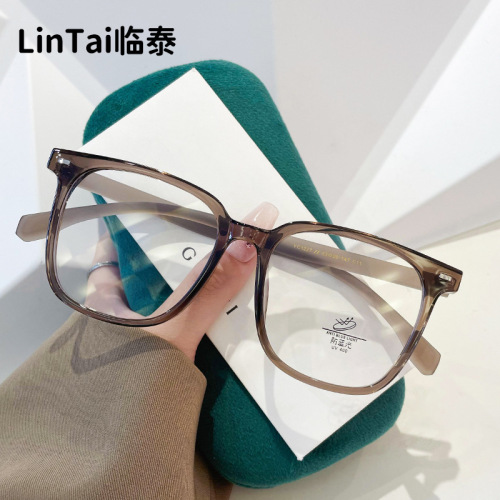 YC1227 New Cold Tea Color Anti-Blue Light Glasses, Fashionable INS Style Bare Eye Glasses, Simple and Trendy Frame
