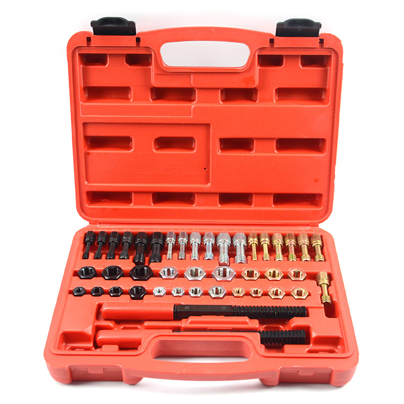 42 piezas de reparación de tornillo de tuerca dañado conjunto herramienta de reparación de tornillo oxidado grifo morir reparación traje