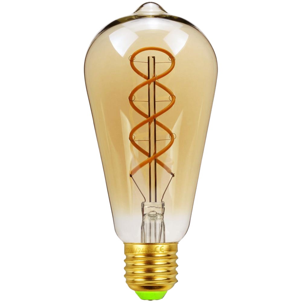 Lámpara Edison transfronteriza antigua, regulable, LED, filamento flexible, iluminación decorativa, retro, súper brillante.