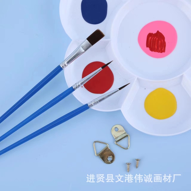 アクリル絵筆 水彩絵具 水彩ペン 油絵筆セット ナイロン毛絵筆 3本セット 金属製ハンドペイント付き|undefined