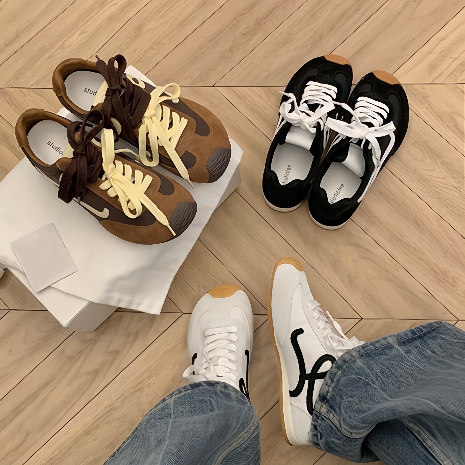 Versión de piel de vaca ~ Grape Madre con el mismo tipo de asimetría asimetría de lazos de zapatos deportivos casuales Gump zapatos de entrenamiento de mujeres