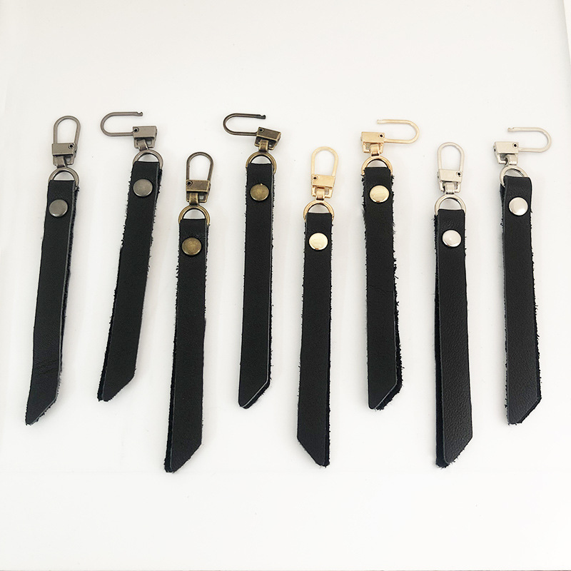 Genuine Leather Zipper Pull Tablet Clothes Shoes Pull Lock Head Removable Universal Pull Handle Artifact Universal Wear Hole