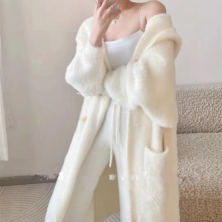 Oversized Mohair Cardigan – Longline Hooded Knit Coatigan (One Size, Acrylic-Blend, Cloud-Like Softness For Effortless Layering)​_ecoleips.com