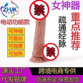 电自动伸缩摇摆震动假阳具女用加温假丁丁鸡鸡阴茎抽插锻炼自慰器