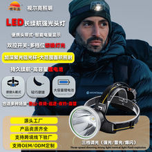 强光感应头灯跨境新款家用户外头灯变焦远射充电长续航夜骑探险灯