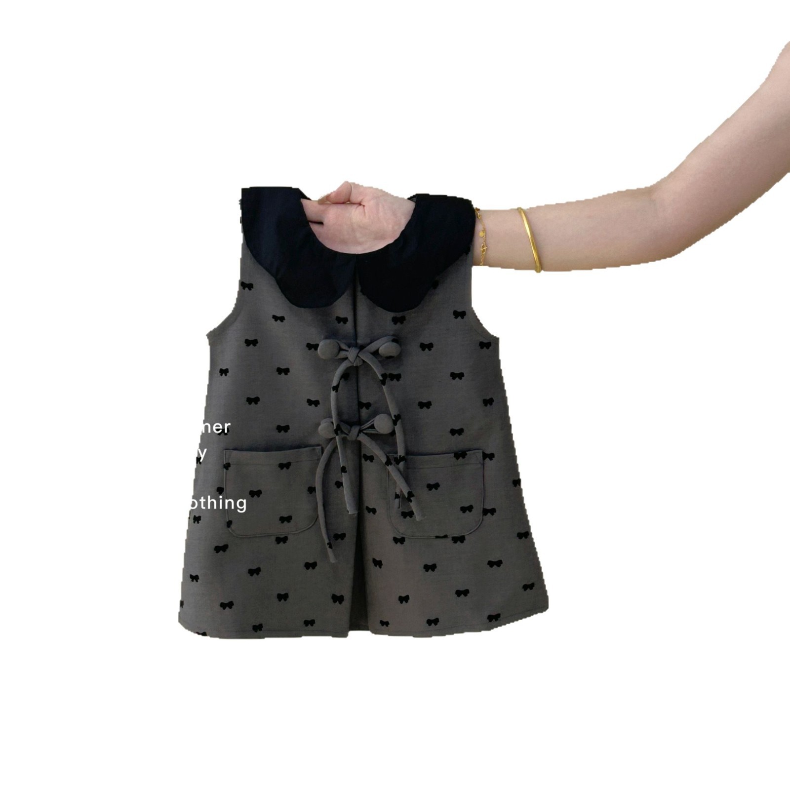 Falda de chaleco casual de siete niñas con limón salado, verano nuevo estilo, falda de hoja de loto de estilo occidental para niños, falda sin mangas para bebés