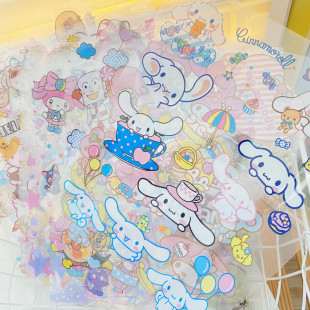 New cartoon stickers corner fried shrimp corner biological Snoopy children's stickers transparent hand account stickers