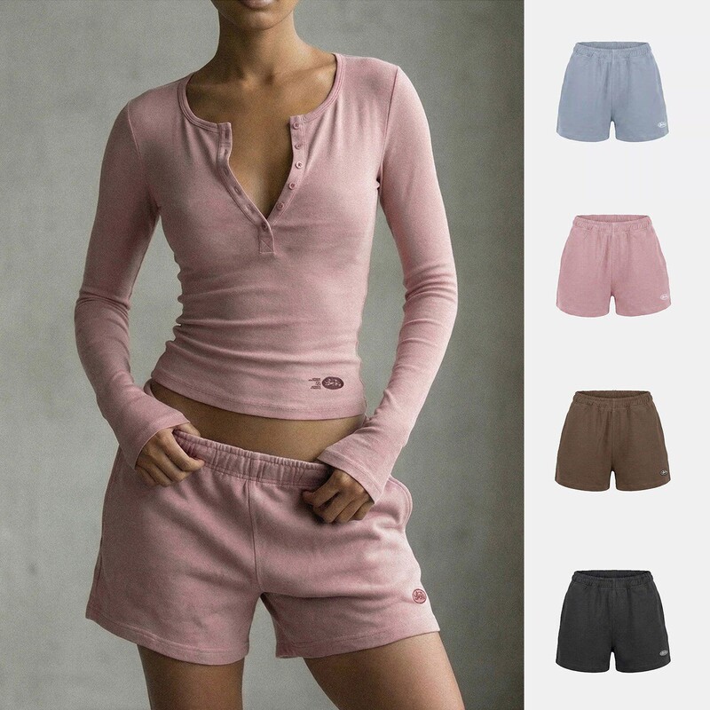 Badblood Bcac Series American-Style Spicy Girl Sports Shorts for Women, Niche Solid Color Casual Shorts, Trendy Hot Pants