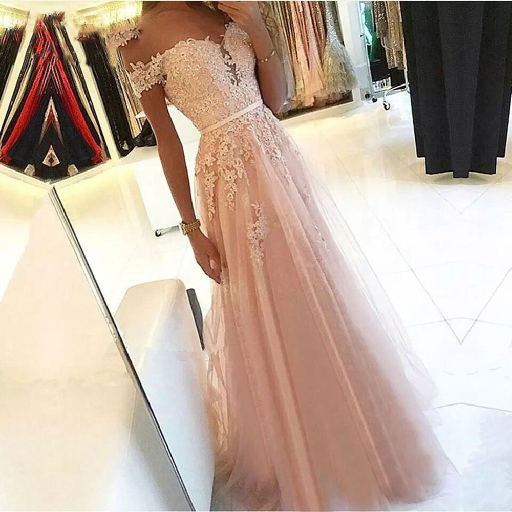 El Comercio exterior europeo y americano de Amazon AliExpress desea el nuevo vestido de noche de las mujeres vestido de novia vestido de encaje fuera del hombro