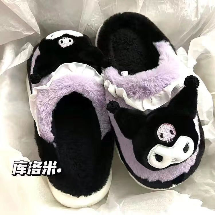 Dép bông Hello Kitty dành cho nữ, dày nhung, dép bông sang trọng đế dày mới dành cho ký túc xá sinh viên mùa thu đông