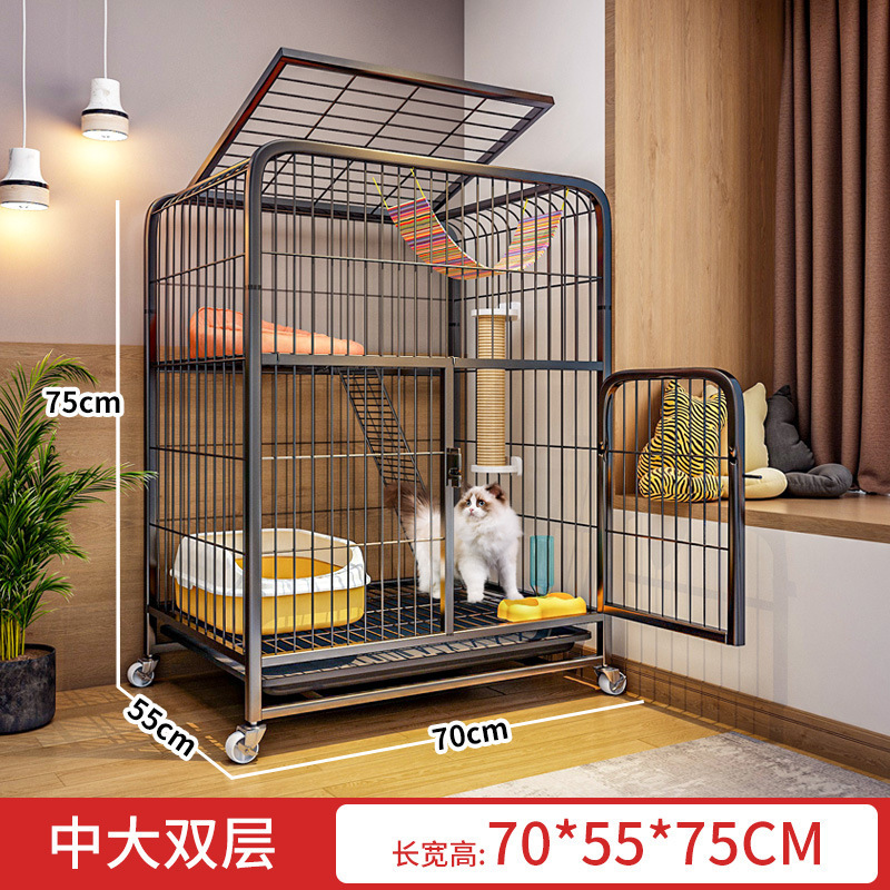 猫ケージ家庭用屋内特大フリースペース猫ヴィラトイレ一体型猫城猫ケージ猫クライミングフレームハウス|undefined