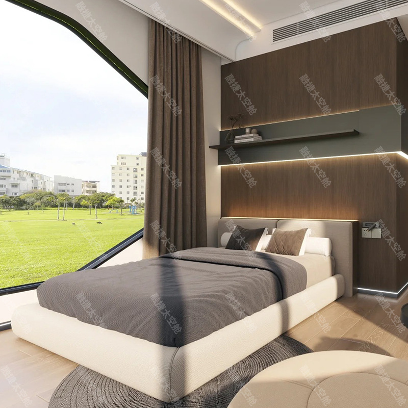 2025 nueva cápsula espacial habitación móvil casa de familia solárium habitación de cielo estrellado campamento al aire libre lugar escénico Apple spot