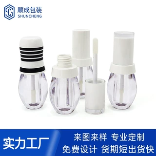 5ml透明唇釉管椭圆大肚瓶唇彩管唇泥空管彩妆化妆品包材定制