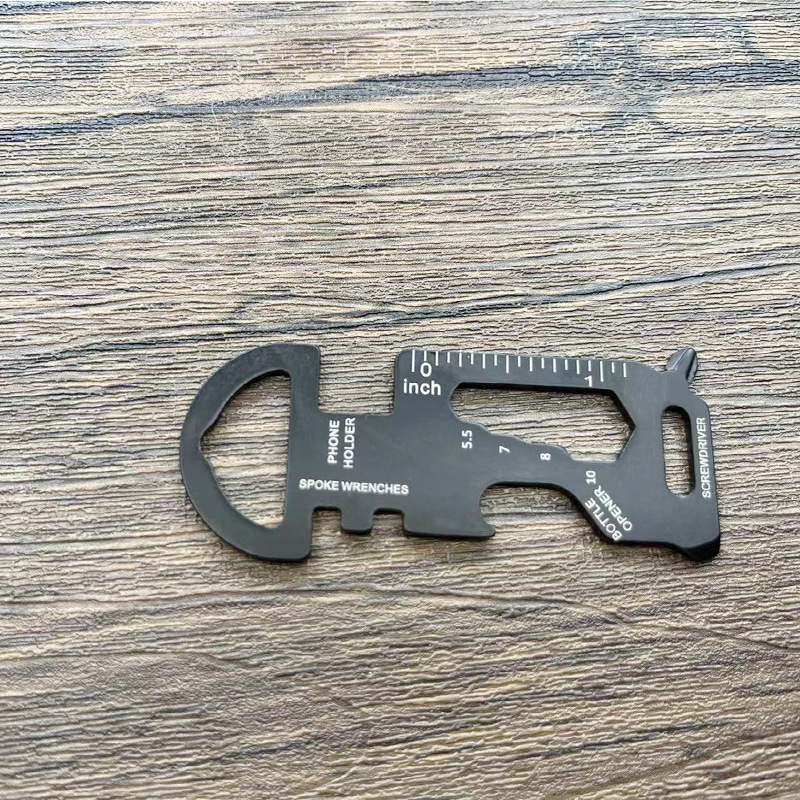 不锈钢多功能钥匙工具卡开瓶器扳手螺丝刀户外EDC口袋钥匙挂件