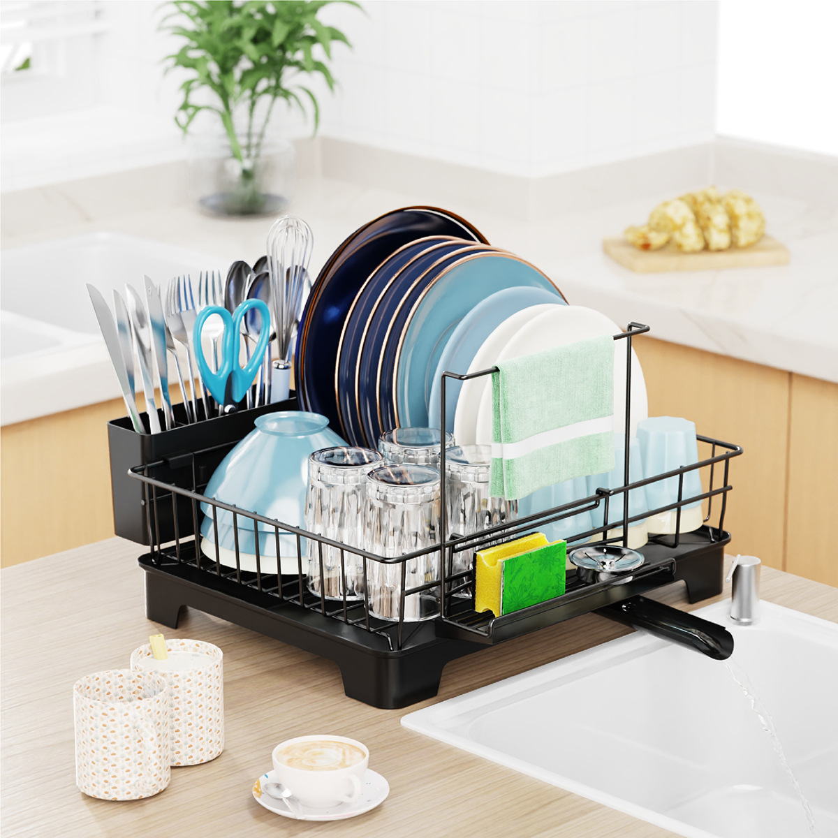 단층+걸레걸이-블랙