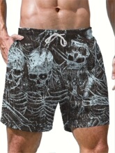 B 75683 Beach printed straight shorts ɳ̲ӡ��ֱͲ��