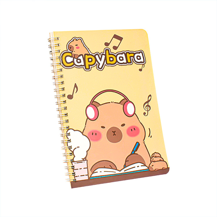 Cuaderno de anillo de línea Kapibala A5 Cuaderno de línea horizontal con giro lateral Bolígrafo de diario para estudiantes Bloc de notas de oficina Libro de alto valor