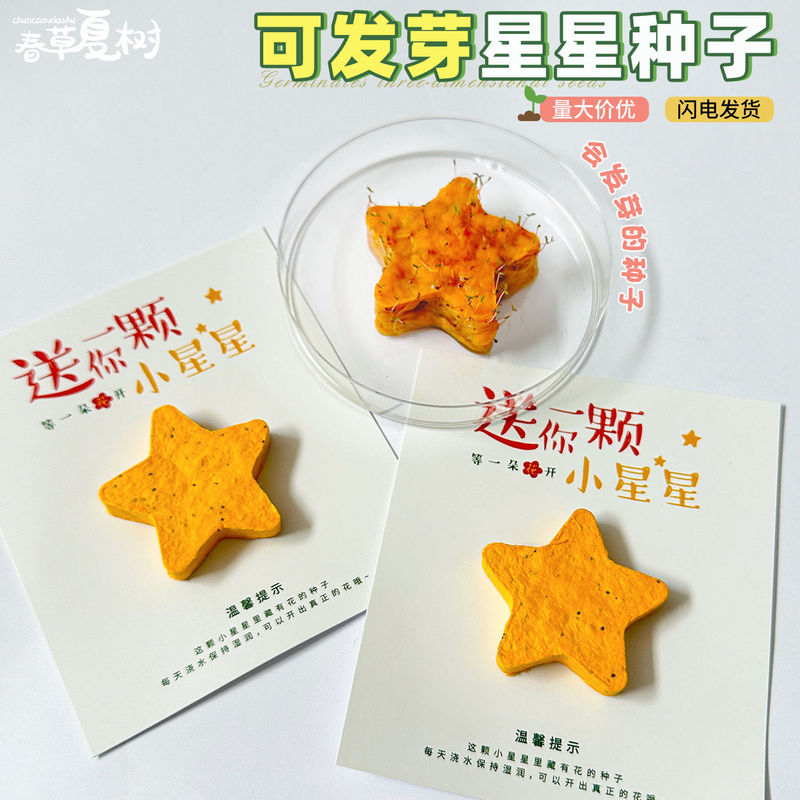 小さな赤い花を贈りましょう。子供たちが種まきや発芽をしたり、コンサートの記念品として使用したりできる立体的な環境に優しい種子紙です。|undefined