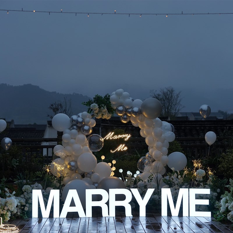 Large Love Confession Marry-Me Proposal Glowing Led Number Light 100 English Letter Light Light Box Light Sign Customization