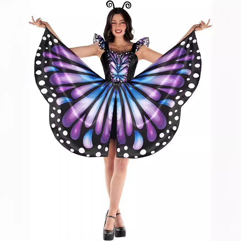Spot Amazon Halloween Decorative Rotating Butterfly Skirt Adult Women's Elegant and Sweet Dress