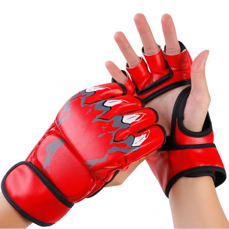 Guantes de boxeo de entrenamiento para niños de boxeo para adultos con medio dedo Sanda