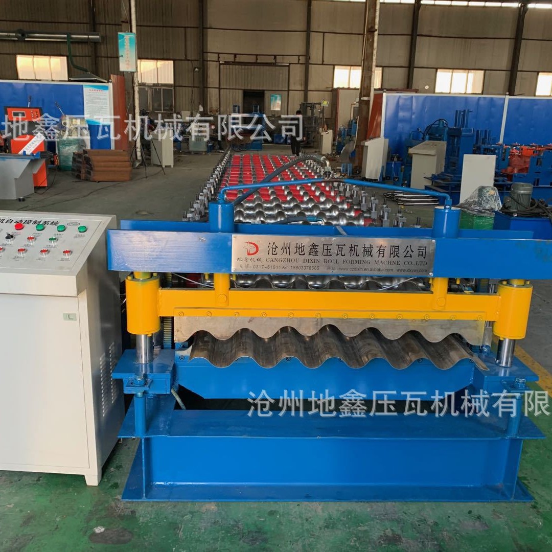 全自动彩钢780大圆弧设备压瓦机 沧州地鑫压瓦机 冷弯成型机