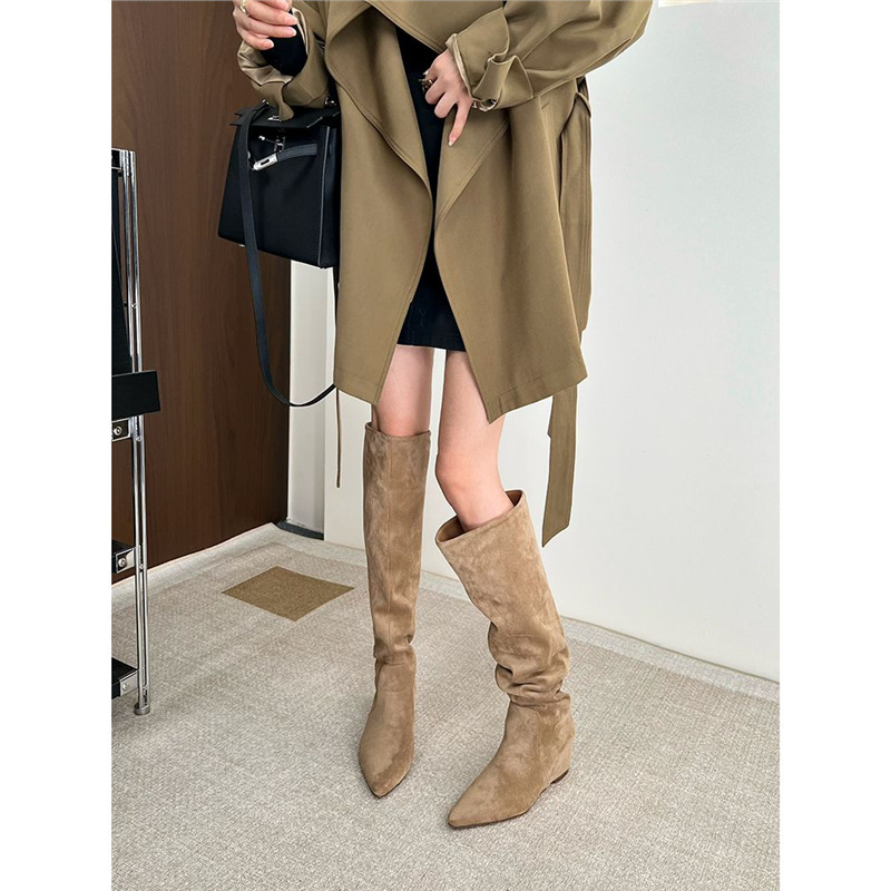 Melard Women's Long Boots 2026 New Popular Style Slimming Brown Boots for Petite Women with Hidden Height Increase Over-The-Knee High Boots