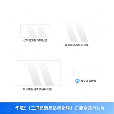 Car interior film – decorative parts - huajing-sthree-screen-ultra-clear-crystal-diamond-tempered-filmcomes-with-a-soft-film-for-the-rear-air-conditioning-screen