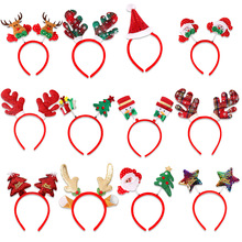 圣诞节装饰发箍儿童圣诞派对装扮拍照道具圣诞老人发扣圣诞树头箍