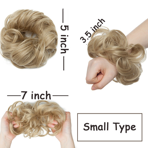 Ball head wig, messy curls, coiled hair wig, fluffy curls, European and American hair accessories, Hair Bun