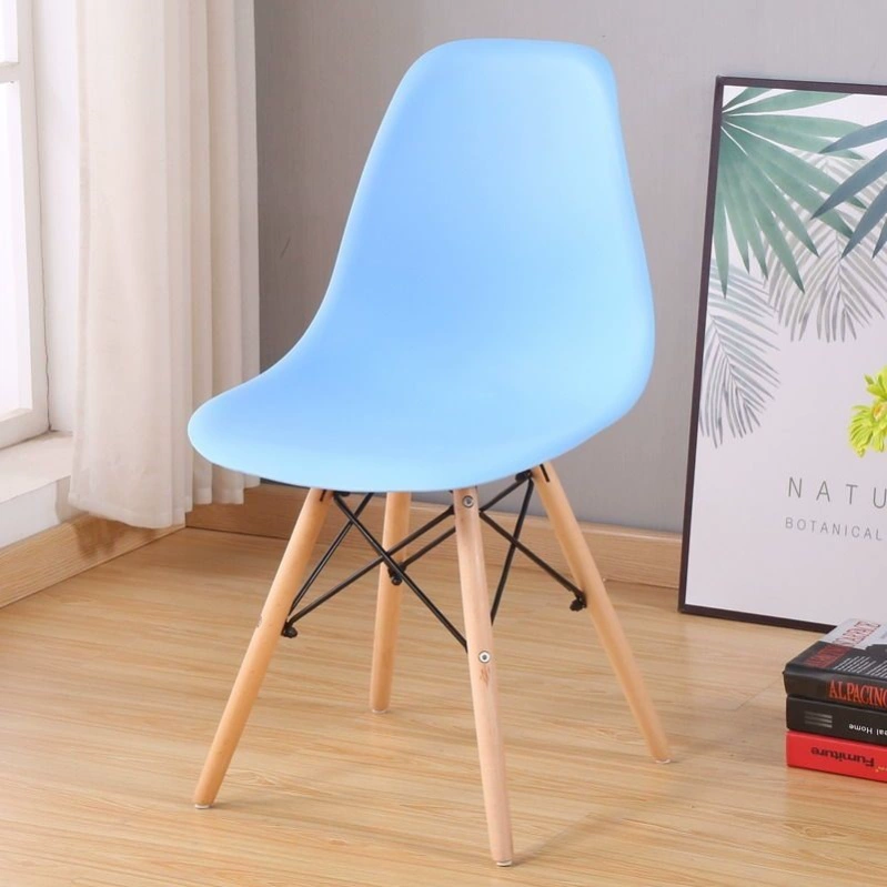 Стул в стиле Eames, пластиковое сиденье, деревянные ножки с металлическими распорками, разные цвета, стандарт/утолщённый