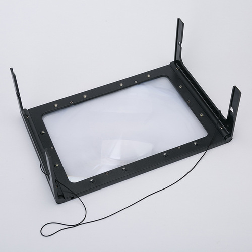 Jinghui Manufacturer A4 Lanyard 2.5x PVC Lens Desktop Stand USB Magnifier LED Light 12/6 Lights