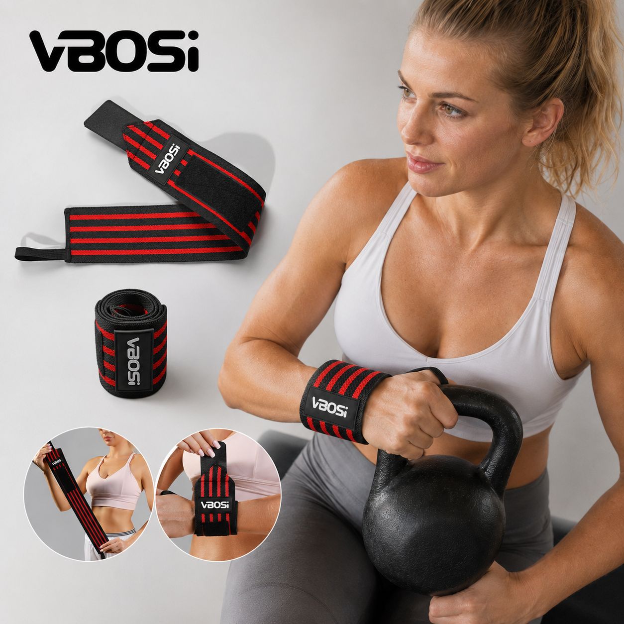Wristband with Velcro strap for adult fitness, weightlifting training, wrist support, sports protective gear, cross-border factory wholesale