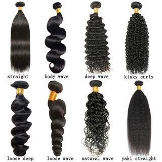 跨境假发7A顺发发条bundle欧美假发真人发帘human hair