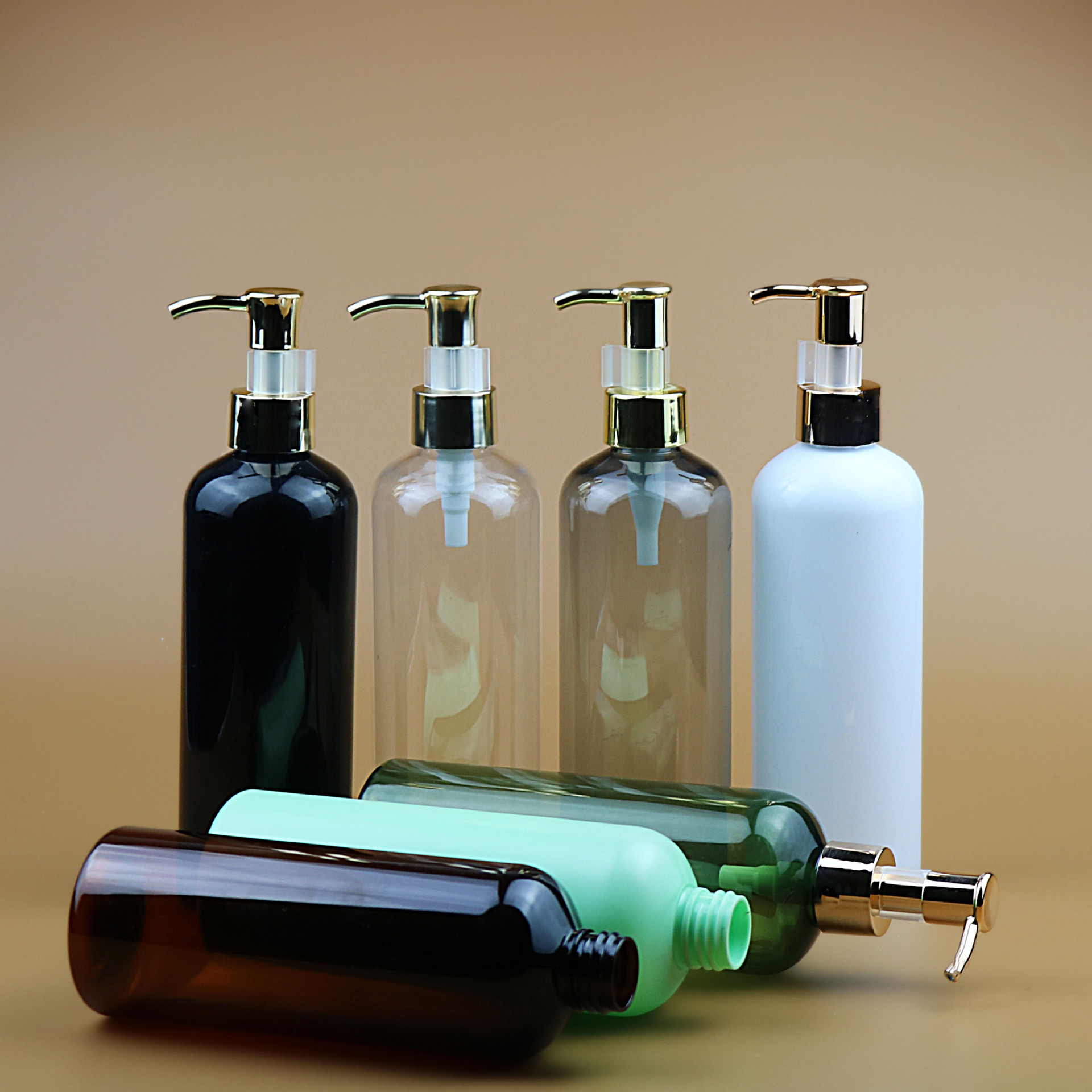 厂家直供300ML圆肩PET塑料瓶配全UV卸妆泵化妆品卸妆油分装瓶