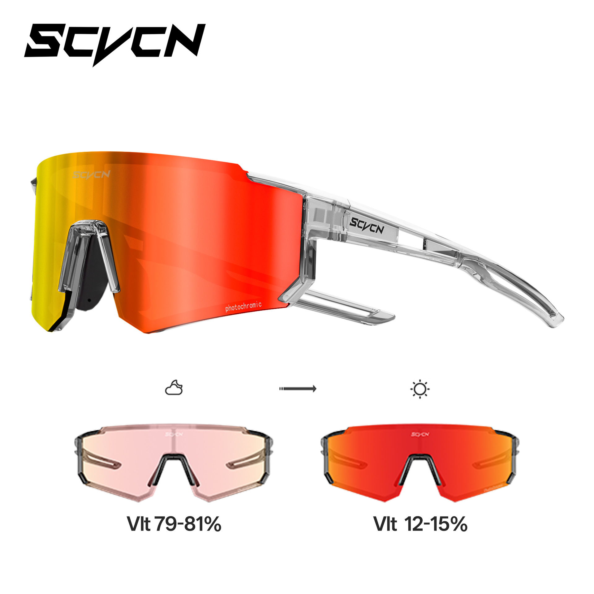 Gafas de Sol Fotocromáticas para Ciclismo de PC A Prueba de Viento para Carrera y Ciclismo de Montaña image 13