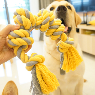 Pet Cotton Rope Toy Puppy Labrador Teddy Corgi Interactive Bite Resistant Rope Knot Bite Gum Cleanser Dog Grinding Stick